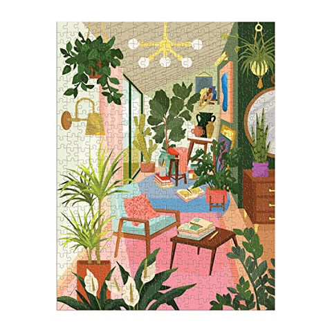 Galison 9780735377950 Lighting 101: Houseplants Jigsaw Puzzle, Multicoloured, 500 Pieces