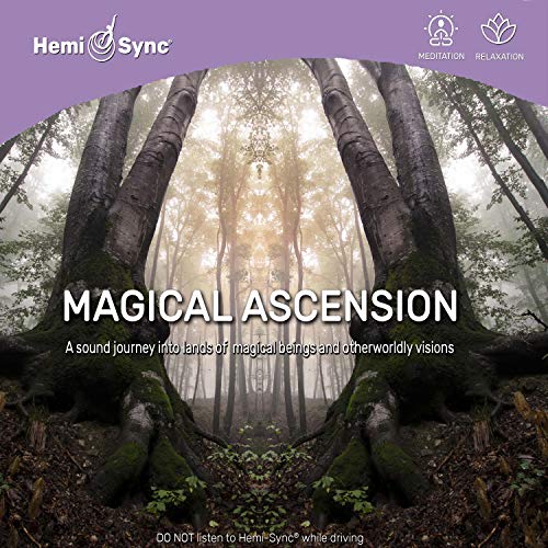 "Hemi-Sync CD cover featuring a serene forest scene with tall trees and misty atmosphere."