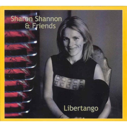 CD cover featuring a smiling woman, Sharon Shannon, with accordion, surrounded by yellow border.