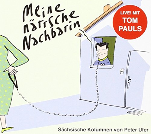 Cartoon CD cover: woman and man connected by chain, with red "LIVE! MIT TOM PAULS" circle.