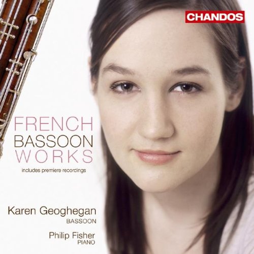 CD cover with a woman's portrait and bassoon, titled "French Bassoon Works".
