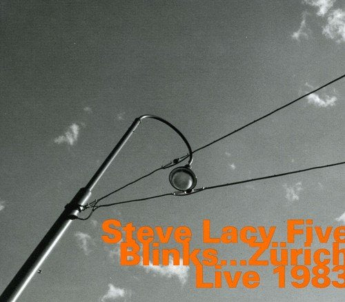 "CD cover art: black and white street lamp against a cloudy sky with orange text."
