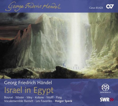 "CD cover with a painting of a rocky landscape and a waterfall."