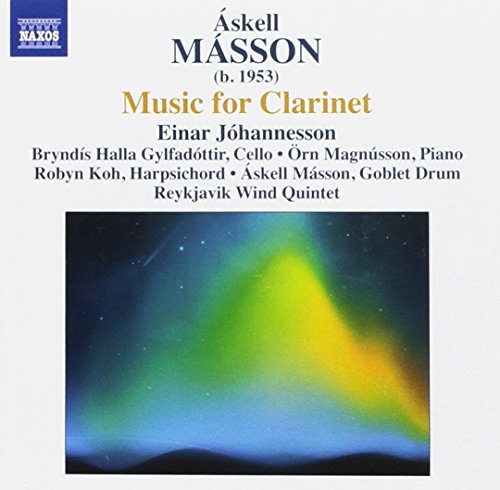 "CD cover with aurora borealis image and text listing 'Music for Clarinet' performers."