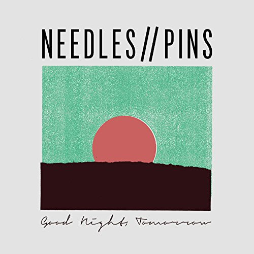A vinyl record cover featuring a minimalist illustration of a red sun setting.