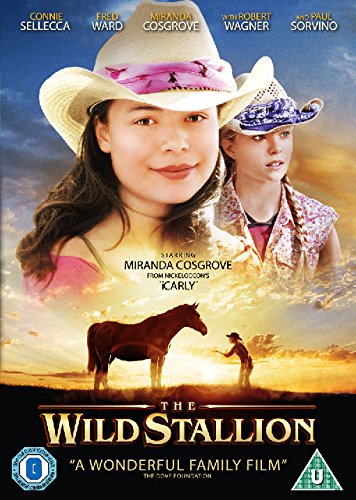 "DVD cover featuring a girl and boy in cowboy hats with a horse at sunset."