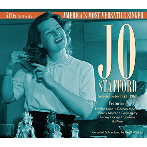 "CD cover featuring a black-and-white photo of Jo Stafford combing her hair."