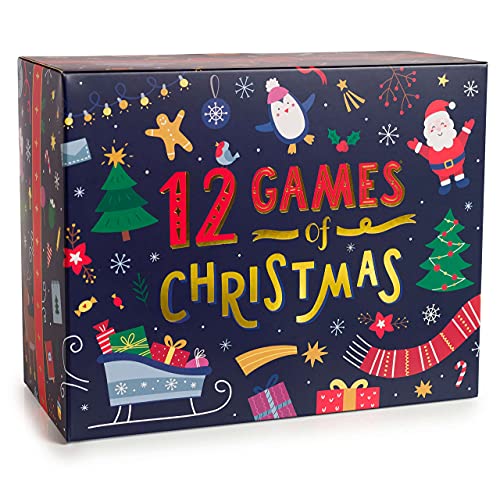 12 Games of Christmas - Family Board Game, Fun Christmas Games for Families, Kids, Adults - Perfect Christmas Eve Box Fillers, Stocking Fillers for a Festive Christmas Party