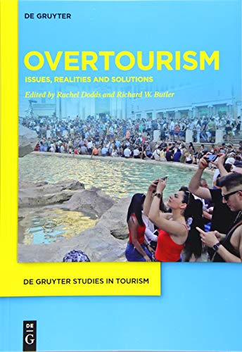 Book cover with a crowd of tourists, blue background, and yellow accents.