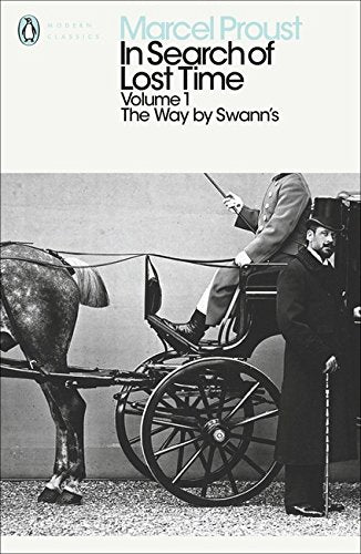 "Book cover with black and white image of man in horse-drawn carriage."
