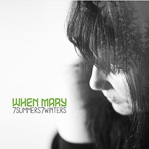 Black and white album cover with a woman's profile and green text.