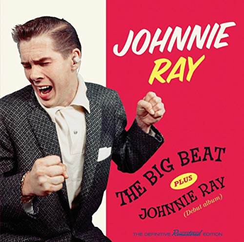 "CD cover with Johnnie Ray shouting, red background, and album title 'The Big Beat'."