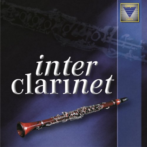 "CD cover with a red clarinet on a blue background, titled 'inter clarinet'."