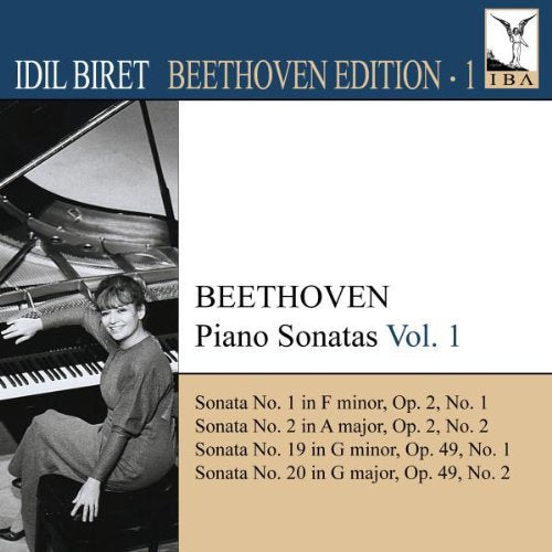 "CD cover with pianist Idil Biret and Beethoven sonatas list."
