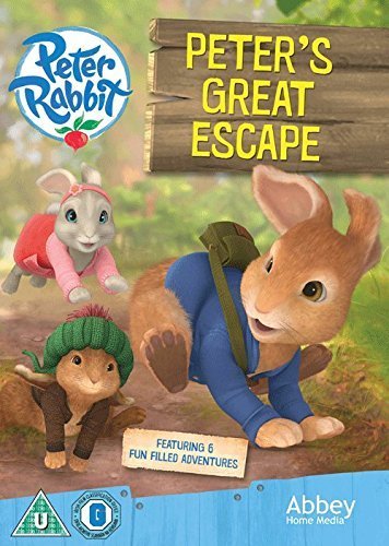 DVD cover featuring Peter Rabbit and friends in a forest scene with title text.