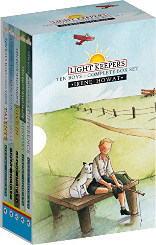 "Box set of children's books with a boy and dog on the cover."