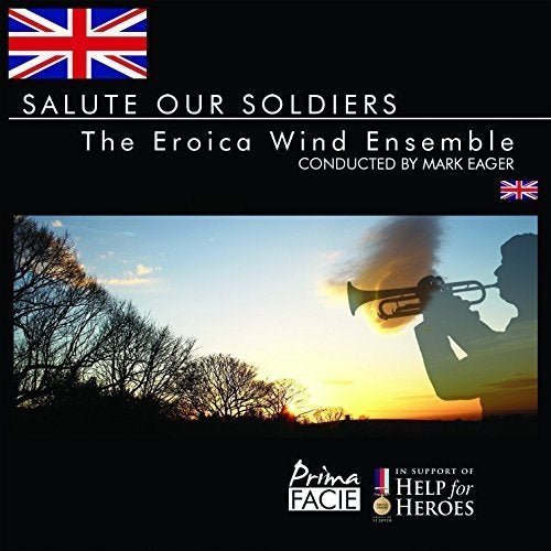 "CD cover with silhouette of a trumpeter against a sunset, surrounded by text and logos."