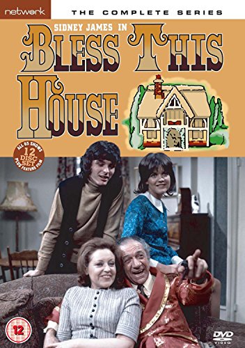 "Bless This House" DVD cover featuring a family portrait and house illustration.