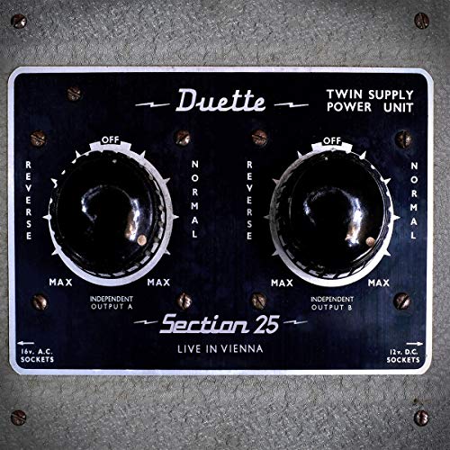 The alt text for the image is: "CD cover with dark blue control panel and dials."