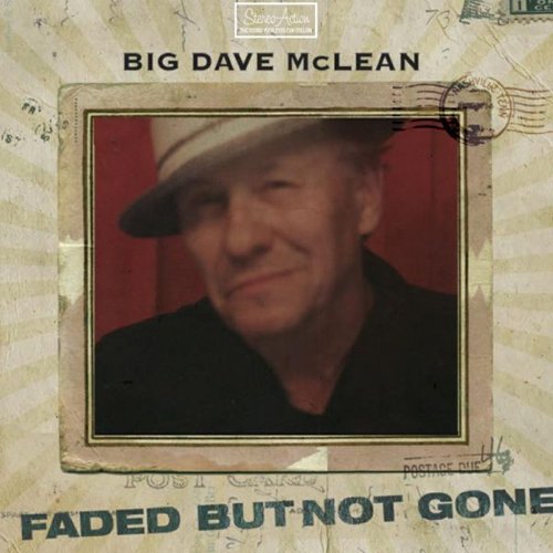Album cover with a photo of a man wearing a hat, vintage postcard design.