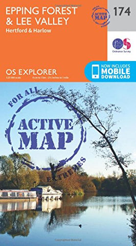 Epping Forest & Lee Valley Map | Weatherproof | Hertford & Harlow | Ordnance Survey | OS Explorer Active Map 174 | England | Walks | Hiking | Maps | Adventure