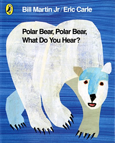 "Children's book cover featuring a polar bear on a blue background."
