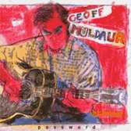Album cover with abstract illustration of man playing guitar, red and yellow dominant colors.