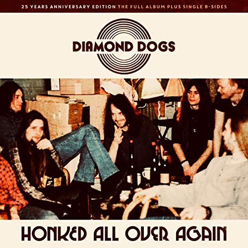 "Vinyl album cover featuring a sepia-toned photo of five people sitting together indoors."