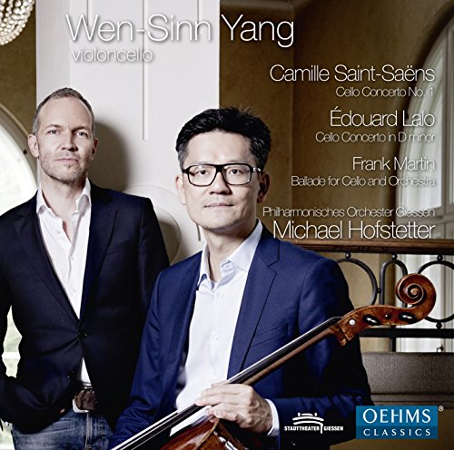 "CD cover featuring two men, one holding a cello, in formal attire."