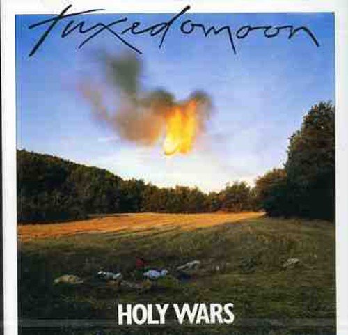 Album cover with a field and explosion, titled "Tuxedomoon - Holy Wars".