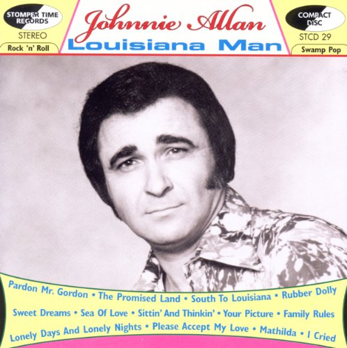 "CD cover with black and white portrait of Johnnie Allan and song titles listed."