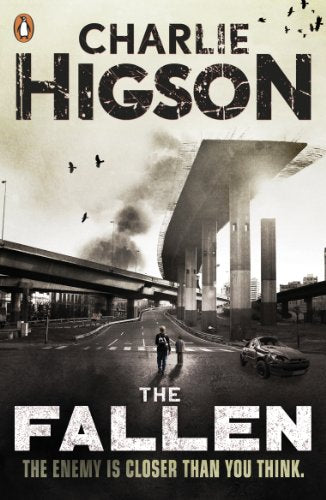 "Book cover of 'The Fallen' by Charlie Higson, showing a desolate city street scene."