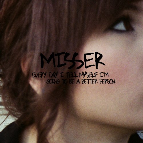 "Album cover with a close-up of a woman's face and text overlay."