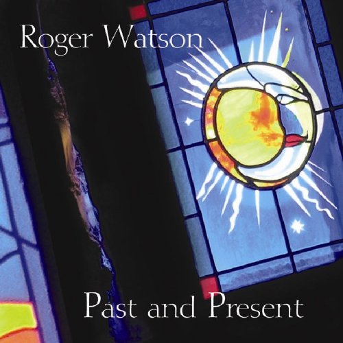"Album cover with stained glass window design, featuring a face and sunburst pattern."