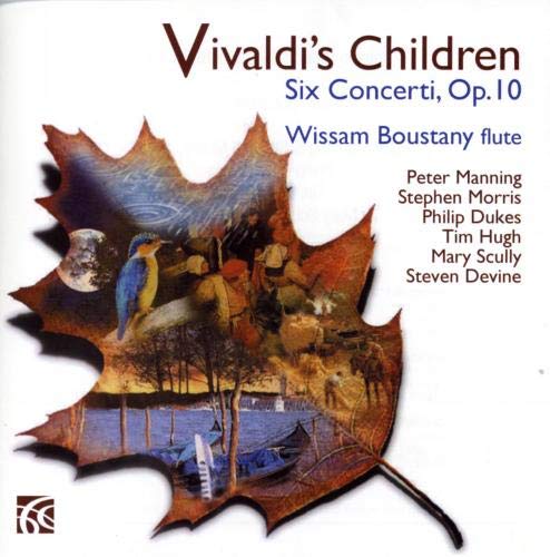 CD cover with a leaf-shaped collage and text "Vivaldi's Children" on a white background.