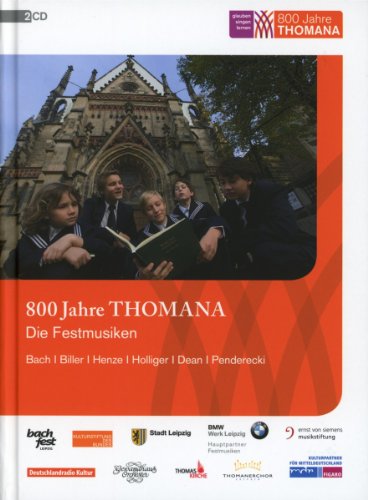 "CD cover with choir boys reading outside a church, orange and white design."