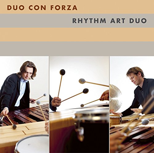 "CD cover featuring two men playing percussion instruments, with title and band name."