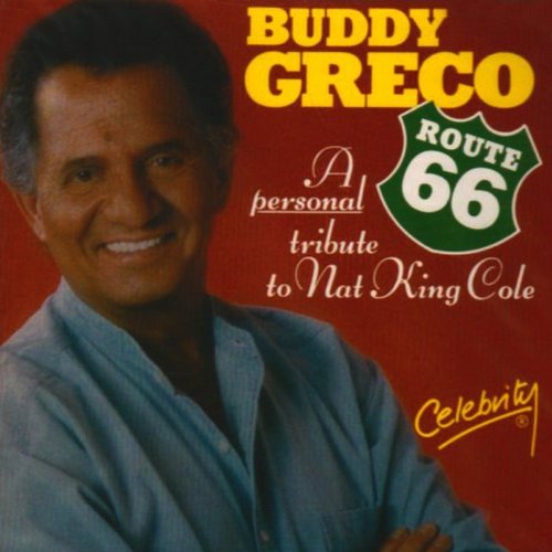 Buddy Greco CD cover with man smiling and Route 66 logo on red background.