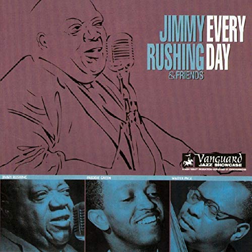 CD cover featuring a line drawing of Jimmy Rushing singing into a vintage microphone.