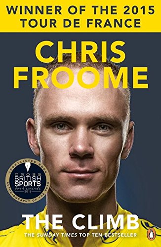 Book cover featuring Chris Froome with yellow and white text on dark grey background.