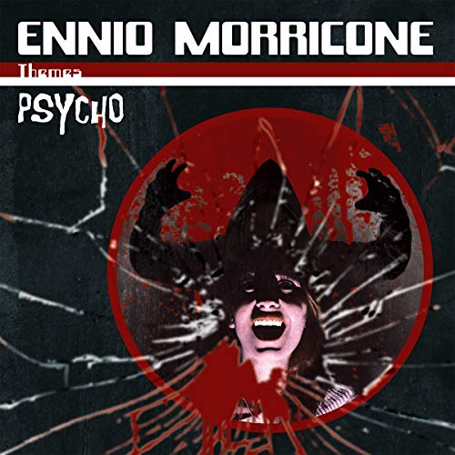 "Album cover with a screaming woman, shattered glass, and red splatters."