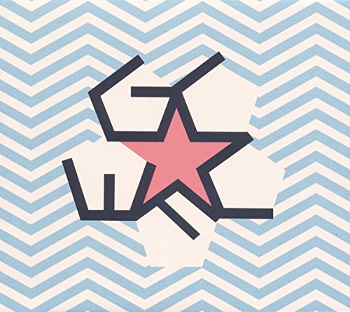 A vinyl record cover featuring a red star on a chevron patterned background.