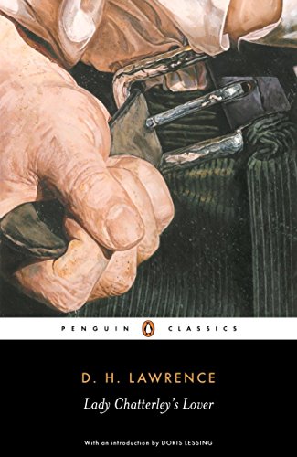 "Book cover of 'Lady Chatterley's Lover' featuring a man's hands unfastening trousers."