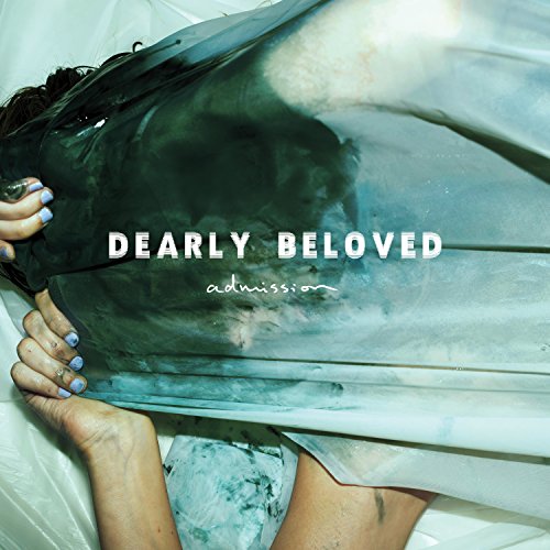 A woman holding a black plastic bag over her face, with "Dearly Beloved" and "admission" text.