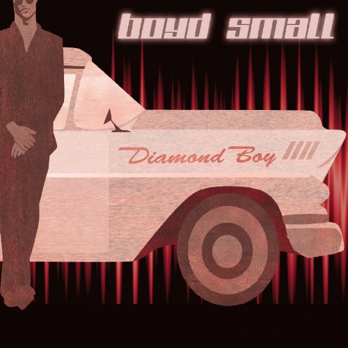 "Album cover with man in suit and car, 'Diamond Boy' written on side."