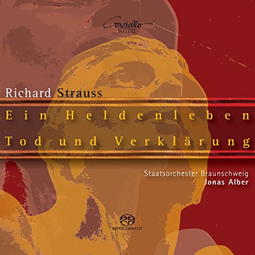 "CD cover with abstract red and orange design, featuring yellow and white text."