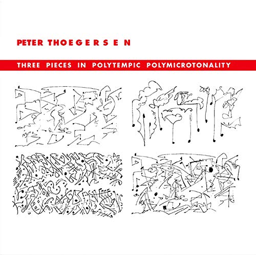 Album cover with abstract black music notation on white, red title and artist name.