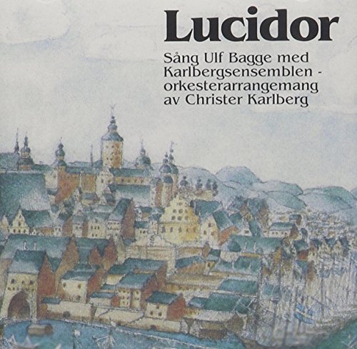 "CD cover art featuring a watercolor painting of a medieval town with ships."