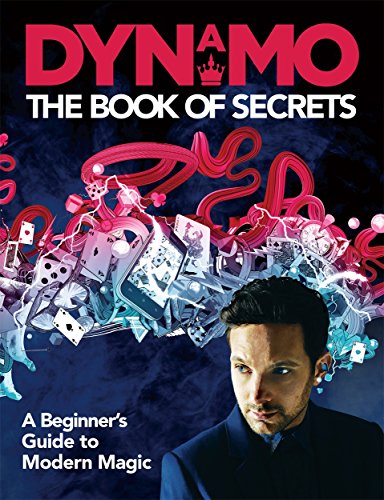 The image shows a book cover with a man and magic elements. Alt text: Man in dark jacket surrounded by floating playing cards and magic swirls.