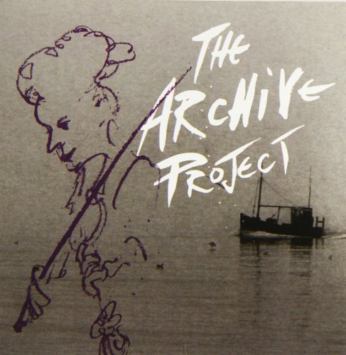 A CD cover with a boat on water and a sketched flower.